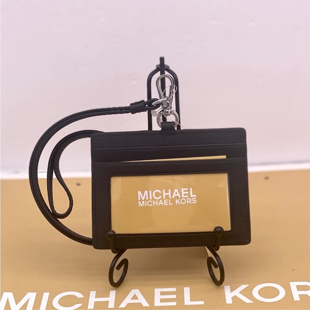 Michael Kors Black Card Holder Wallet Lanyard - Picture 8 of 10